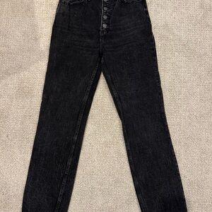 Abercrombie & Fitch Ultra High-Rise Washed Black Jeans
